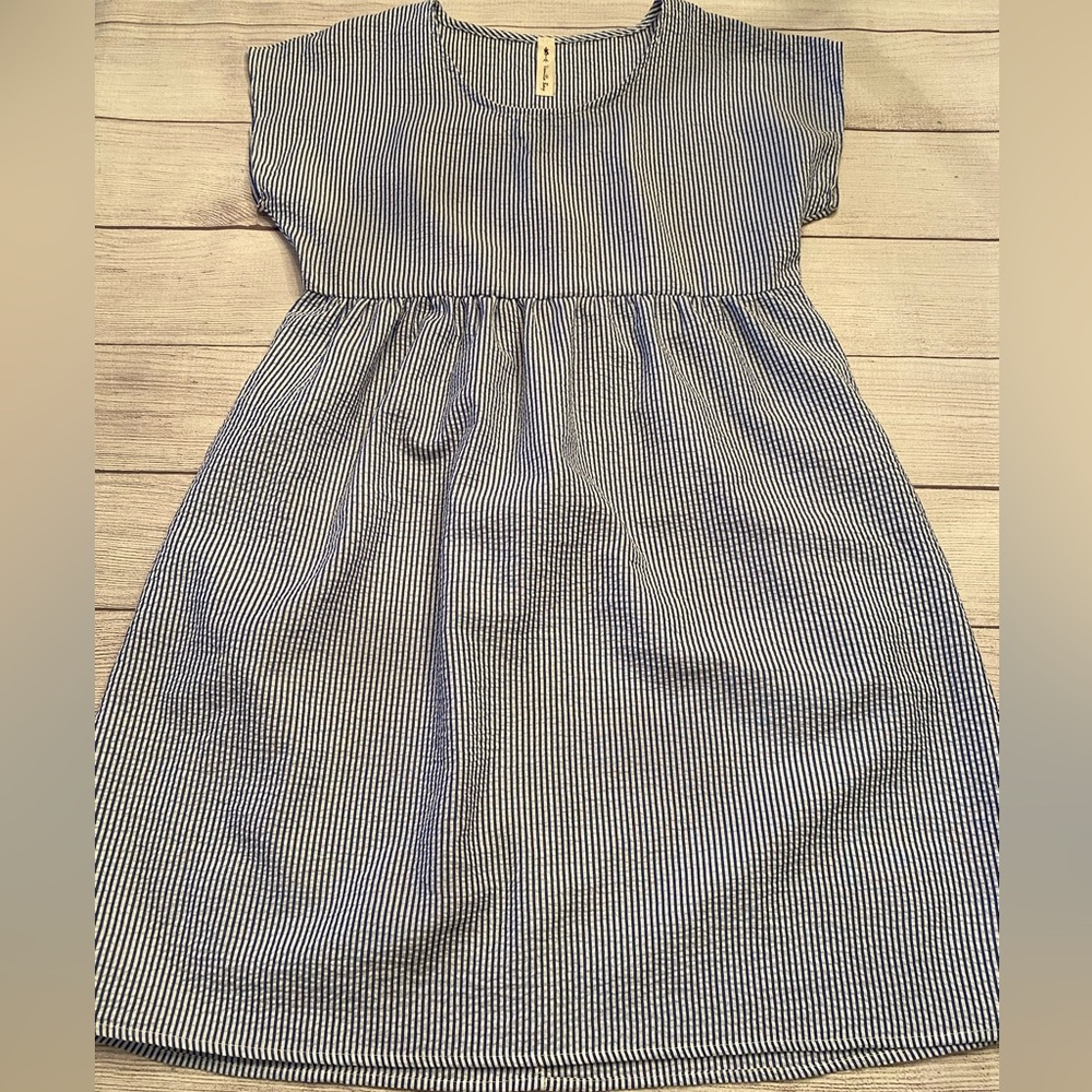 Blue Seersucker Dress